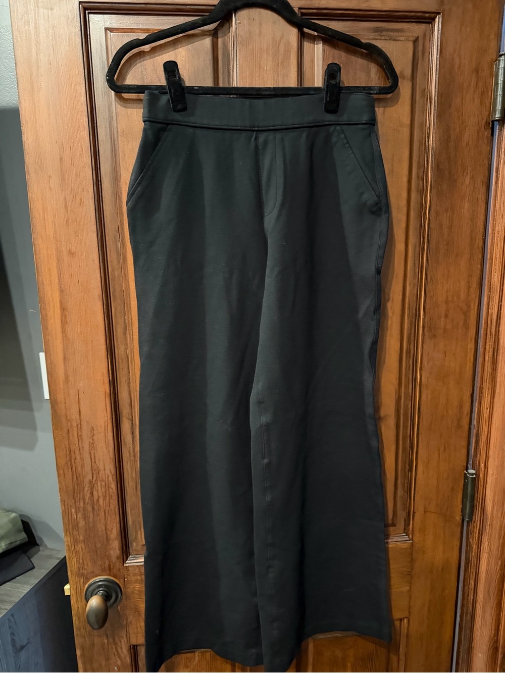 Spanx Black ponte Wide-Leg Pull-On Pants